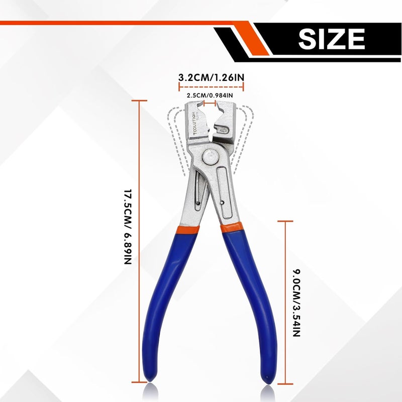 TOOLITIN Clic,Clic-R Hose Clamp Pliers – Blue Handle Fully Electroplated Fuel Line Clamp Tool for Ring-Type or Flat-Band Hose Clamps Car Water Pipe Locking Pliers (Clic-R Plier) - Image 2